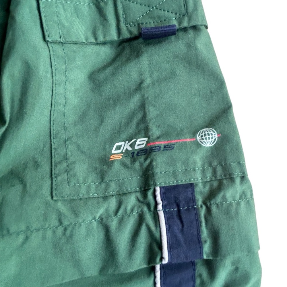 Vintage OshKosh B'gosh Green Windbreakers with Navy Trim Reversible Shorts - Picture 3 of 4